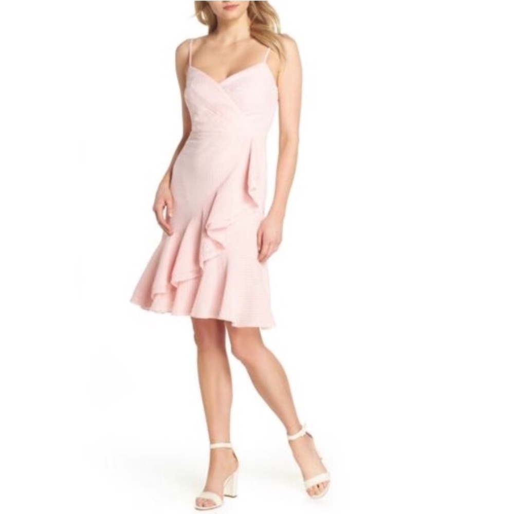 J. Crew Spaghetti Strap Ruffle Seersucker Dress